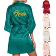thumbnail image 1 of Shachafan Women's Wedding Party Robe Letters Kimono Satin Pyjamas Bridesmaid Bathrobe plus Size Kimonos Robe for Women, 1 of 7