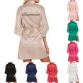 thumbnail image 1 of Shachafan Women's Wedding Party Robe Letters Kimono Satin Pyjamas Bridesmaid Bathrobe plus Size Long Kimonos for Women, 1 of 9