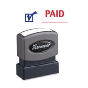 Shachihata Inc Paid Ink Stamp- Blue-Red Ink - 0.5 in. x 1.63 in.