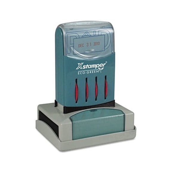 Shachihata Versadater Message Dater, 2.13 X 1.31, Paid, Blue/red