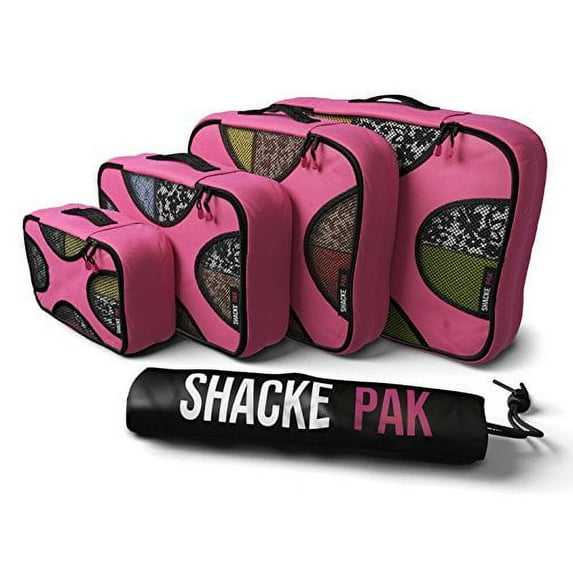 Shacke Pak - 4 Set Packing Cubes - Travel Organizers with Laundry Bag