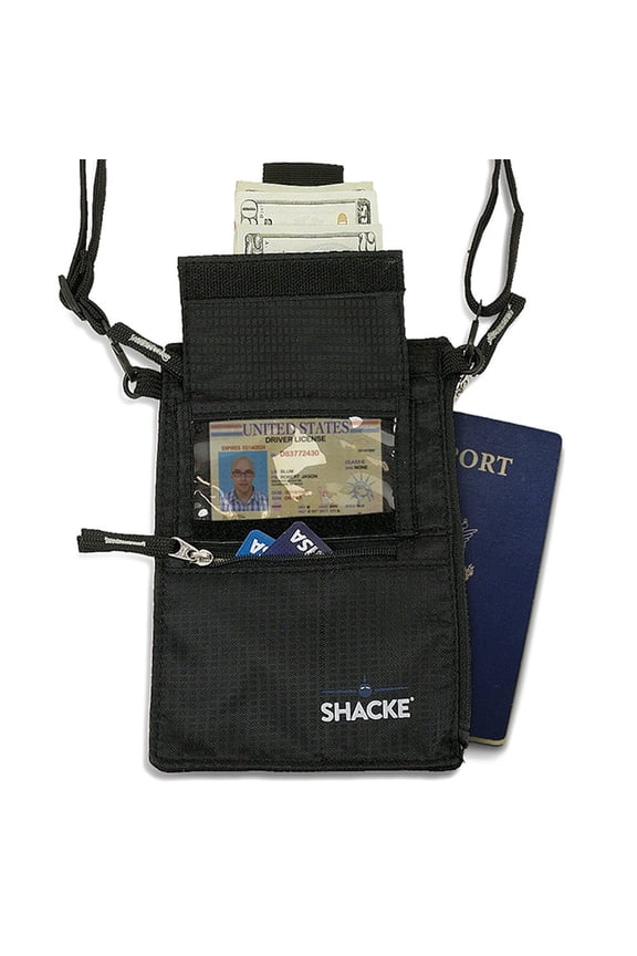 Women Hidden Travel Belt Wallet, Black