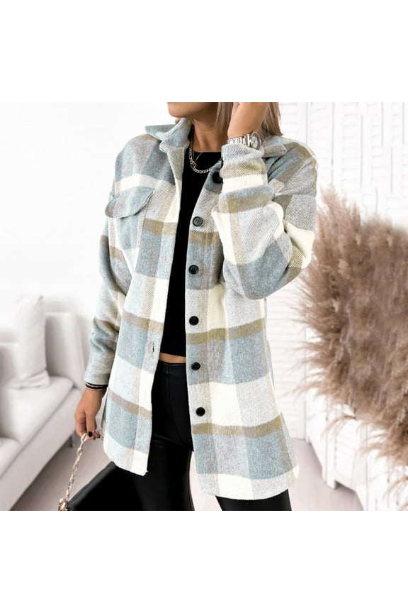 2024 Shacket for Women Women Corduroy Shacket Jacket Long Sleeve Button Down Casual Flannel Boyfriend Fall Shirt