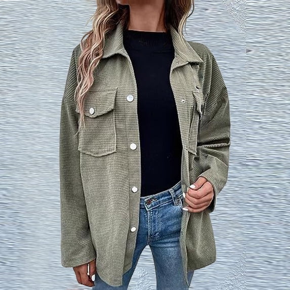 Shacket Women Casual Pockets Patchwork Shirt Jacket Long Sleeve For A Relaxed Utility Look Spring Jackets For Women