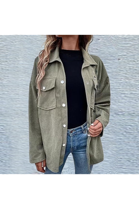 Shacket Women Casual Pockets Patchwork Shirt Jacket Long Sleeve For A Relaxed Utility Look Spring Jackets For Women
