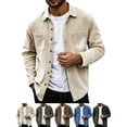 thumbnail image 1 of Shackets for Men Casual Corduroy Button Front Lapel Long Sleeve Weekend Wear Jacket, 1 of 9