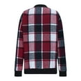 thumbnail image 1 of Shackets for Women Casual Zip Up Flannel Plaid Jackets Long Sleeve Baggy Outwear Coat Fall Clothes Wine Red S, 1 of 7