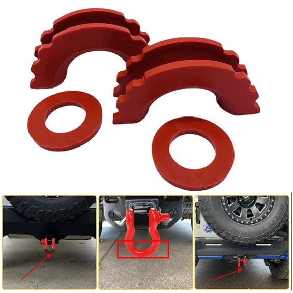 Red U-shaped hook shackle sheath trailer hook rescue For Wrangler modified 1Set