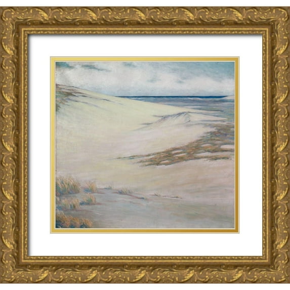 Shackleton, Charles 13x12 Gold Ornate Wood Framed with Double Matting Museum Art Print Titled - Over the Dunes Cape Cod Massachusetts