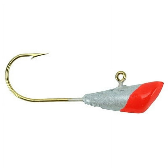 Shad Dart Jig head 1/16 White Base Flame Tip