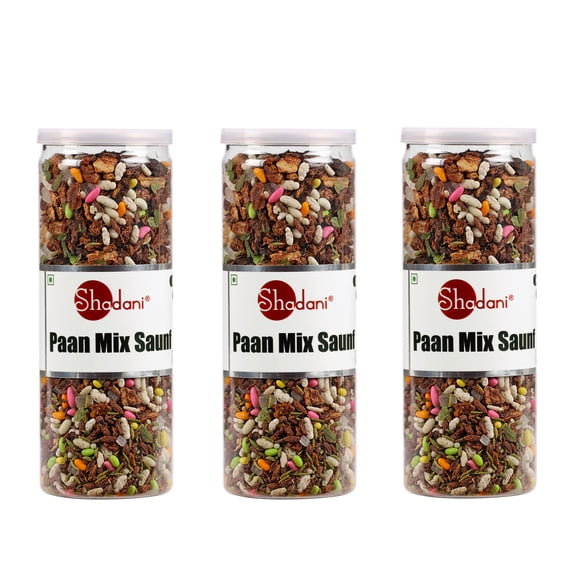 Shadani Paan Mix Saunf Mouth Freshner Can 21.16 oz (Pack of 3 Cans)