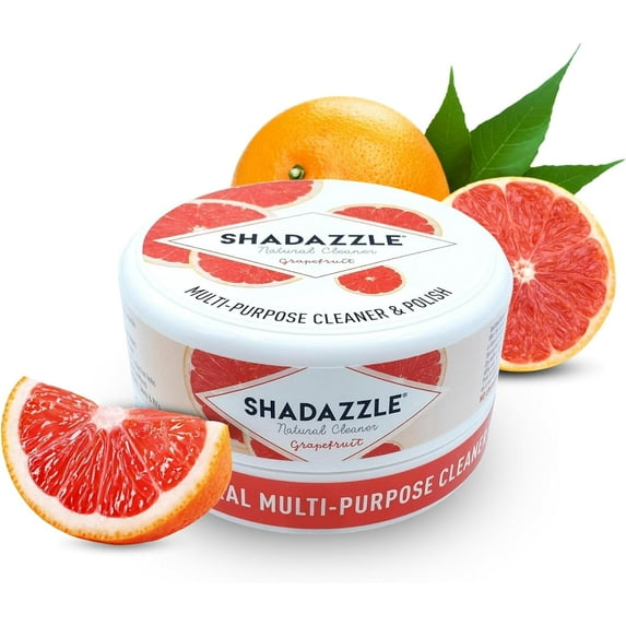 Shadazzle Natural Super Cleaning Paste and Polish with Scrub Sponge – Eco friendly Multi-purpose Cleaner (Grapefruit)