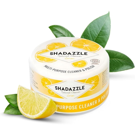 Shadazzle Natural Super Cleaning Paste and Polish with Scrub Sponge – Eco friendly Multi-purpose Cleaner (Lemon)