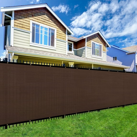 Shade&Beyond 06'x 50'Privacy Screen Fence 90% Blocking Heavy Duty Shield Mesh Fence for Outdoor Patio Lawn Garden Balcony,Brown