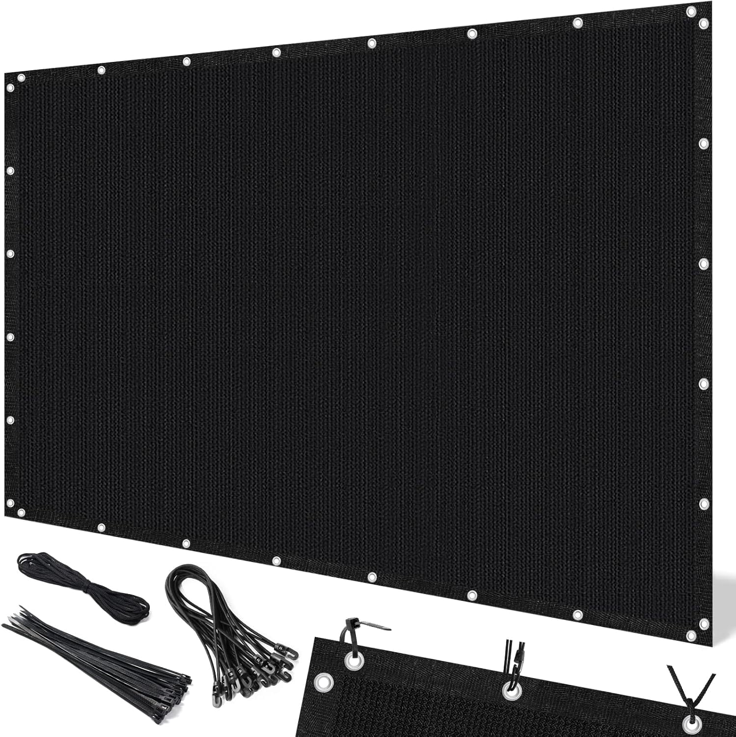 Shade&Beyond 10'X16'Sun Shade Cloth, 90% Pergola Shade Cover Canopy with Grommets, Sun Screen Fabric Tarp for Patio, Outdoor, Garden, Backyard,Black