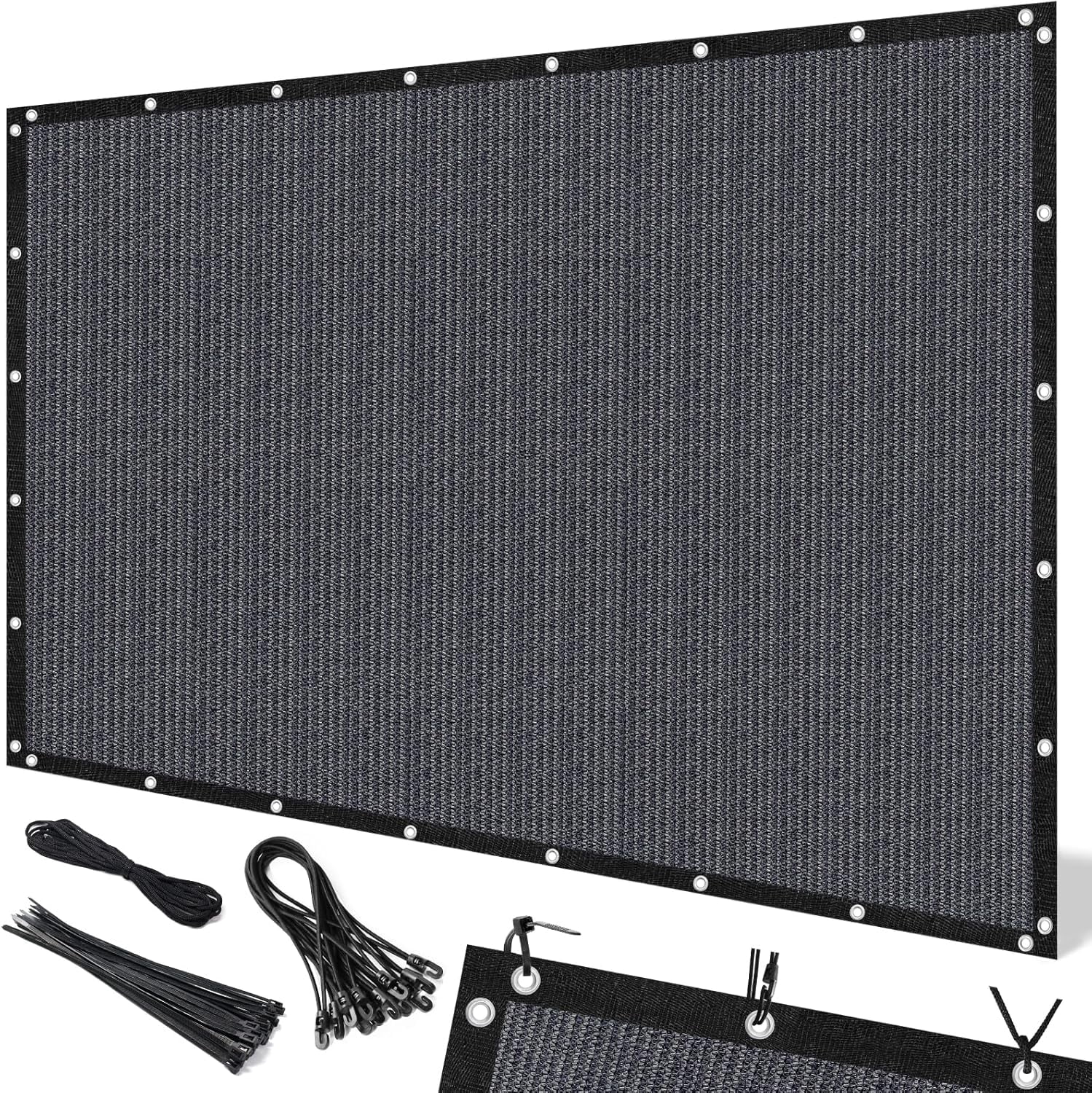 Shade&Beyond 10'X20'Sun Shade Cloth, 90% Pergola Shade Cover Canopy with Grommets, Sun Screen Fabric Tarp for Patio, Outdoor, Garden, Backyard,Blue Gray
