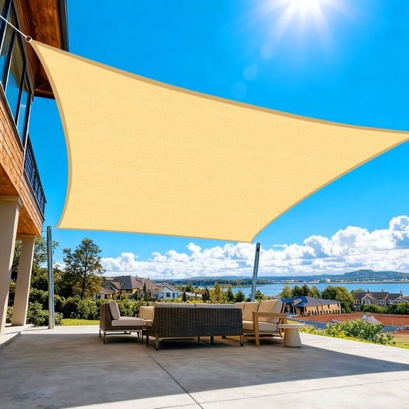Shade&Beyond 10'x20' Rectangular Sun Shade Sail, HDPE 95% UV Block Breathable Windproof Cover with D-Rings for Patio, Garden, Pool, Sand