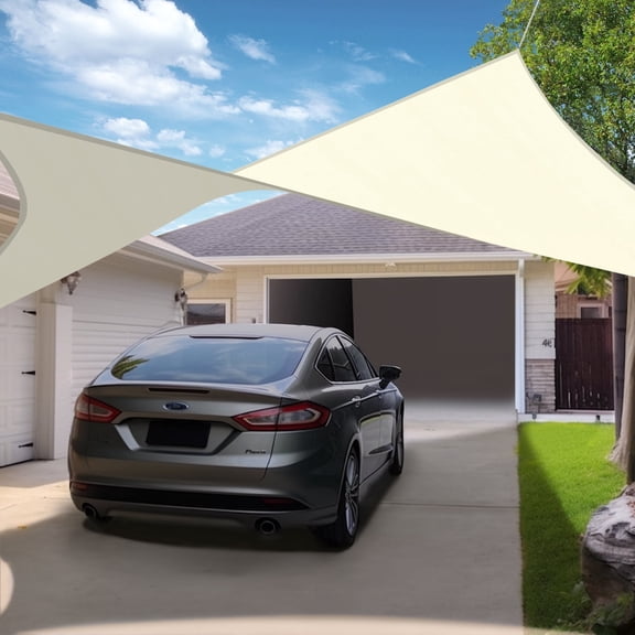 Shade&Beyond 12'X12' Rectangular Sun Shade Sail Canopy Tent - Durable Shade Cloth for Patio, Carport & Backyard UV Protection,Cream