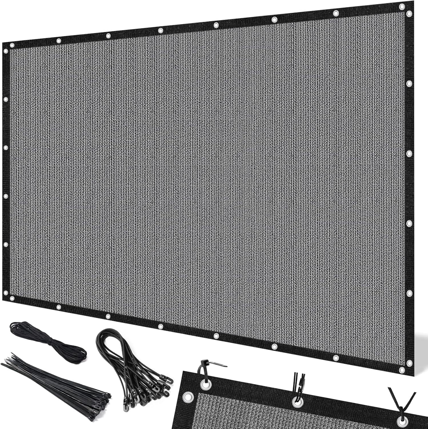 Shade&Beyond 12'X16'Sun Shade Cloth, 90% Pergola Shade Cover Canopy with Grommets, Sun Screen Fabric Tarp for Patio, Outdoor, Garden, Backyard,Light Gray