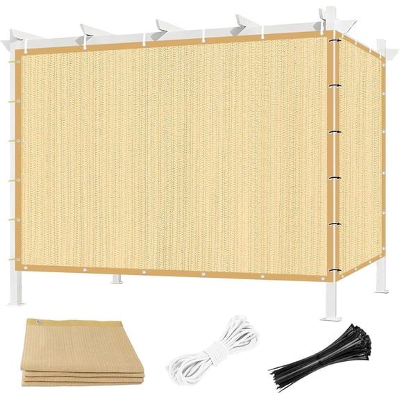 Shade&Beyond 90% Sun Shade Cloth 12'x16' Outdoor Pergola Shade Cover Canopy with Grommets UV Block Privacy Screen for Patio, Backyards, Outdoor, Carport, Garden, Wheat