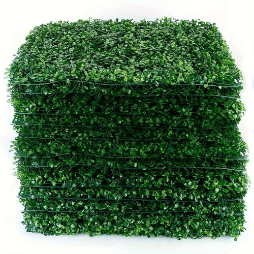 Shade&Beyond 24"x16" Artificial Boxwood Panels, Privacy Faux Hedge Fence with UV-Protected, Artificial Grass Backdrop Wall Decor for Indoor & Outdoor, 12PCS