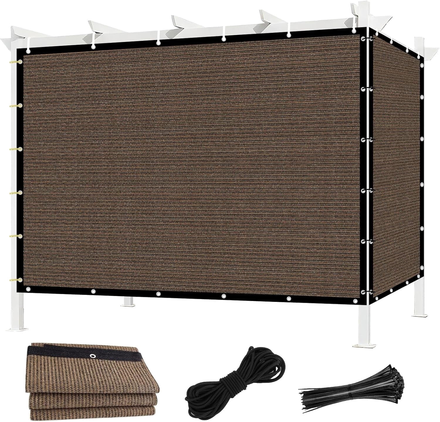 Shade&Beyond 90% Sun Shade Cloth 4'x8'Outdoor Pergola Shade Cover Canopy with Grommets UV Block Privacy Screen for Patio, Backyards, Outdoor, Carport, Garden,Mocha
