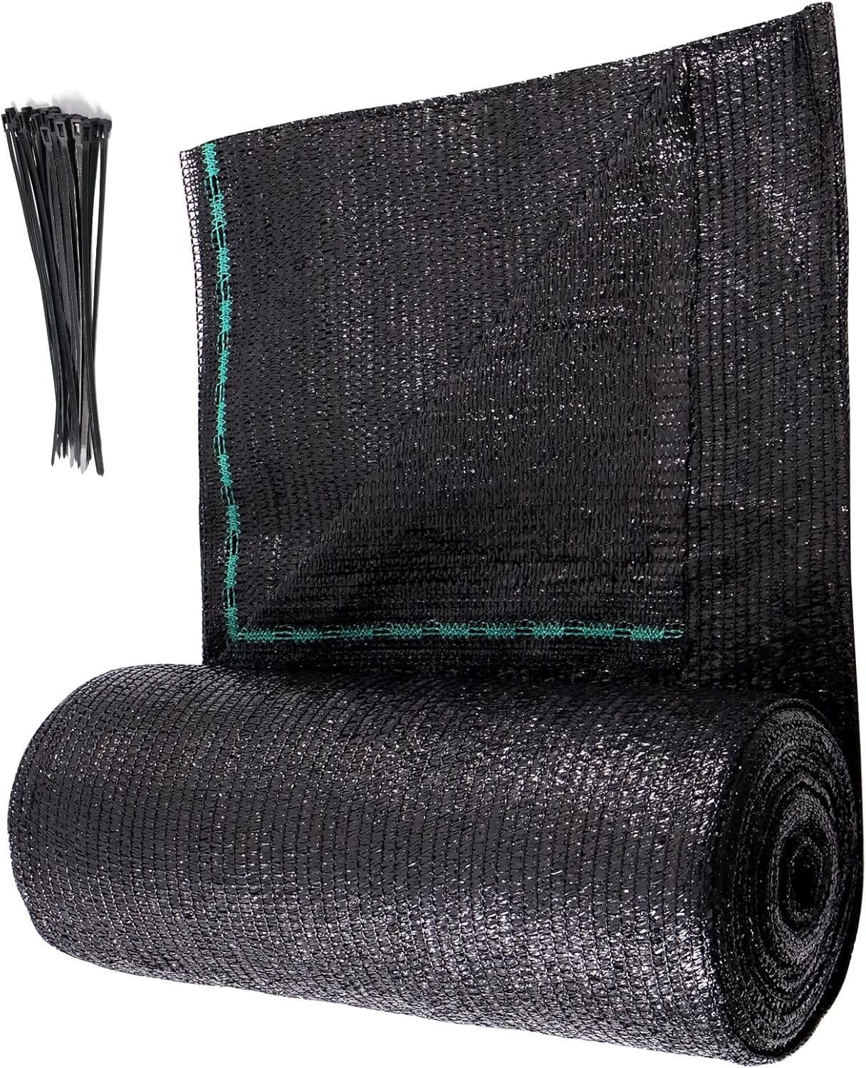 Shade&Beyond 5'10" x 100 FT 50% Eyelets Shade Cloth Roll,Cuttable Sun Shade Mesh Tarp UV Resistant Screen Cover for Garden, Patio, Greenhouse, Kennel, Canopy, Roll,Black