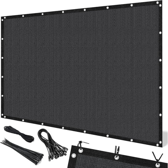 Shade&Beyond 5'X12'Sun Shade Cloth, 90% Pergola Shade Cover Canopy with Grommets, Sun Screen Fabric Tarp for Patio, Outdoor, Garden, Backyard,Dark Gray