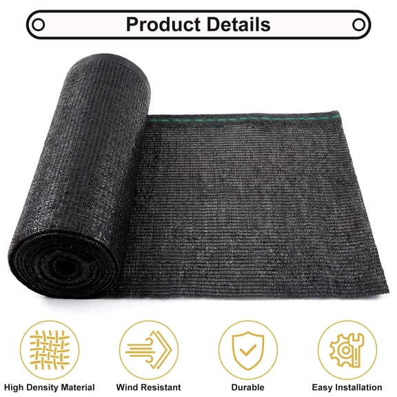 Shade&Beyond 50% Shade Cloth Roll 6 x 100 FT Sunblock Shade Mesh Tarp, UV Resistant Sun Shade Net for Garden, Greenhouse, Patio, Kennel, Black