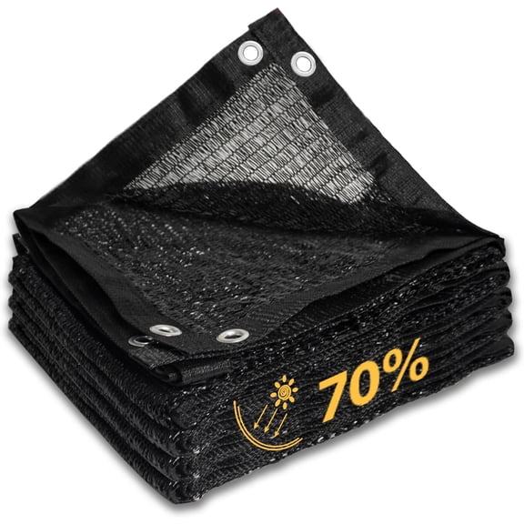 Shade&Beyond 70% Black Shade Cloth with Grommets, 10'x12' Durable Garden Shade Cloth with UV Protection,Plant Covers Freeze Protection for Greenhouse, Plant Shade, Patio,Dog House