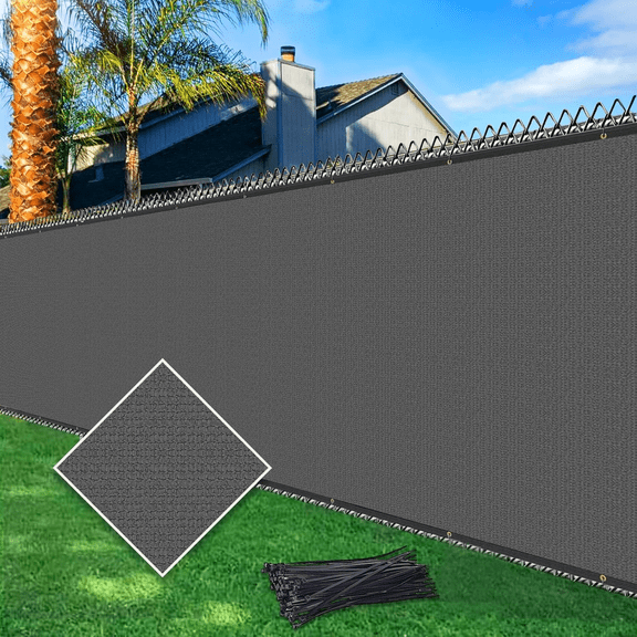 Shade&Beyond 8'X50' Custom Size Heavy Duty Privacy Screen Fence Mesh Shade Net,for Garden Yard Backyard Wall (Customizable),Dark Gray