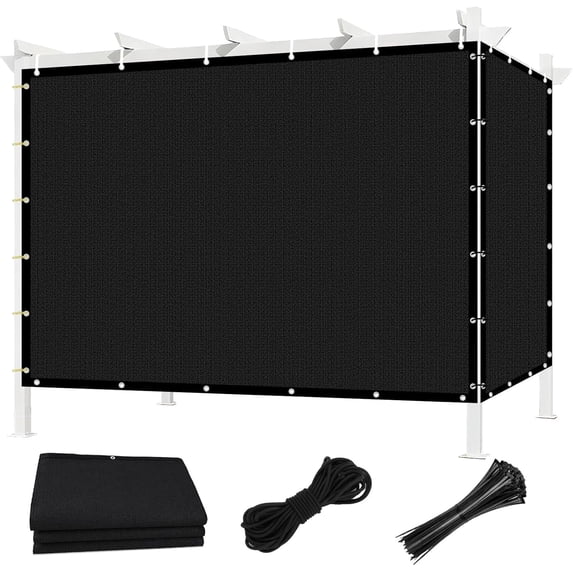 Shade&Beyond 90% Sun Shade Cloth 8'x12' Outdoor Pergola Shade Cover Canopy with Grommets UV Block Privacy Screen for Patio, Backyards, Outdoor, Carport, Garden, Black