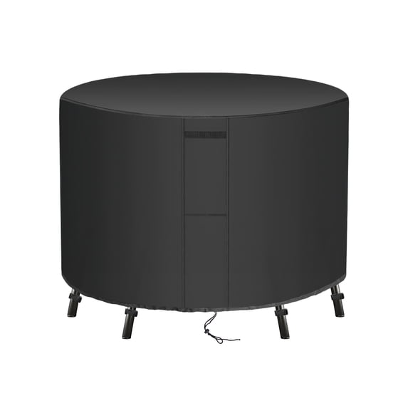 Shade&Beyond Custom Size 28"x18" Round Patio Furniture Cover,Heavy Duty 420D Oxford PU Coated Waterproof Outdoor Table & Chair Cover,UV Resistant,Breathable Air Vents,All-Season Protection Black