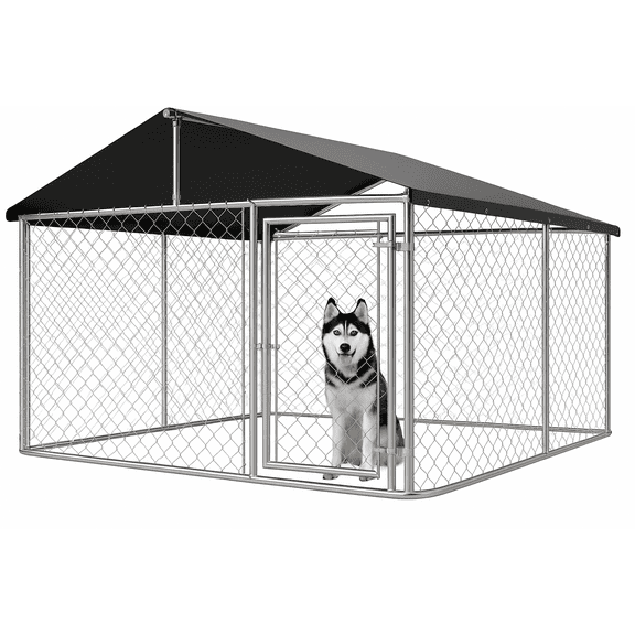 Shade&Beyond Heavy Duty Outdoor Dog Playpen 79" x 79" x 65" Dog Kennel House Mesh Dog Big Cage Pet Kennel Steel Fence with Secure Lock