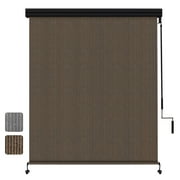 Shade&Beyond Premium Outdoor Roller Shade, Patio Roll Up Blinds with Valance, 6X8FT, Gray