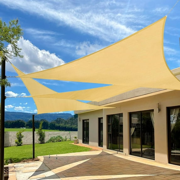Shade&Beyond Sun Shade Sail 20'X20'X20' Outdoor Sun Shade Canopy, UV-Blocking Cover for Patio, Garden & Backyard,sand