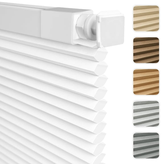 Shade&Beyond No Tools No Drill Blinds for Indoor Windows 21"W x 48"H, Cordless Top Down Bottom Up Cellular Honeycomb Shade for Window, Light Filtering Thermal Insulation Noise Reduction,White