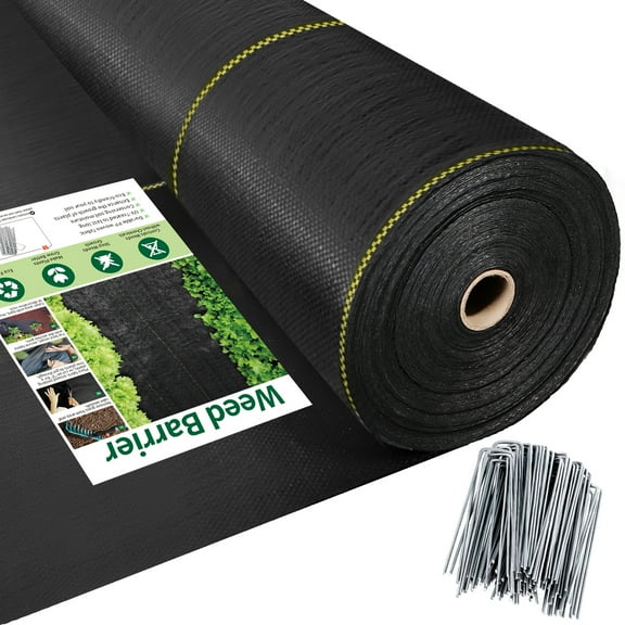 Shade&Beyond Weed Barrier fabric 4FT X 300FT High Permeability Landscape Fabric Garden Barrier Cloth，Black