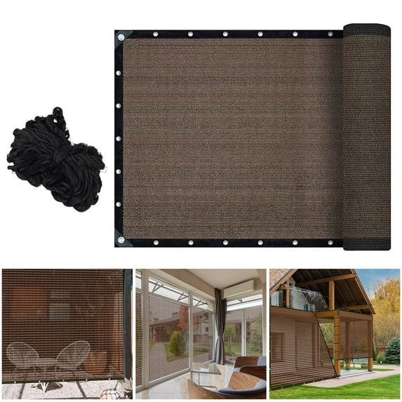 Shade Cloth-10 x 8 FT Durable Sunblock Garden Sun Shade Mesh With Rope, 90% UV Protection for Outdoor Patio Backyard Garden (coffee)