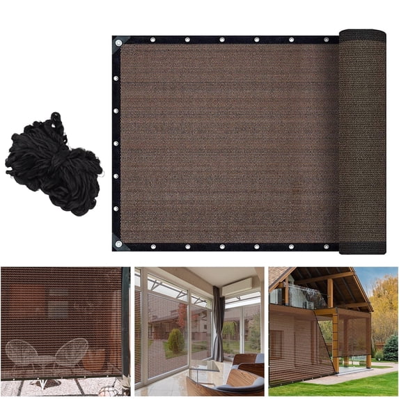 Shade Cloth-10X 12 FT Durable Sunblock Garden Sun Shade Mesh With Rope, 90% UV Protection for Outdoor Patio Backyard Garden(coffee)
