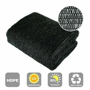 Shade Cloth 50% Sunblock Shade Cloth Net Black Resistant,10X20 Ft