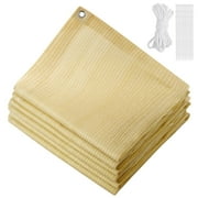 Sun Shade Cloth Shade Fabric Privacy Screen with Grommets for Patio Garden Pergola Carport Canopy Cover, 8' x 12', Beign
