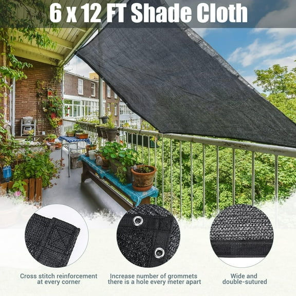 Shade Cloth,Hengu 3 Pack 6x12FT Sun Shade Net with Grommets,70% Shade Sail Canopy for Garden,Greenhouse,Plants and Patio Sunshade