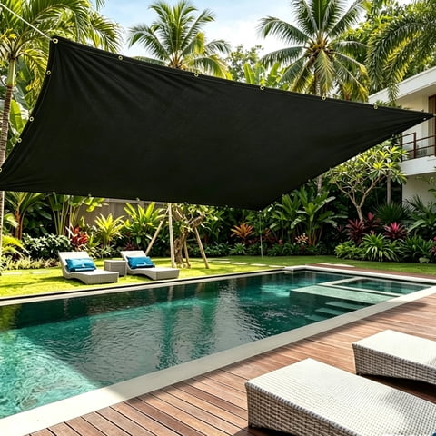 LCGOD Sun Shade Canopy 12x12ft Patio Sun Shade Cloth 85% UV Block HDPE Mesh Tarp with Brass Eyelets
