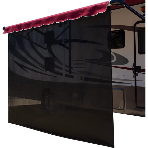 Shade - RV Awning Shade Screen - Zipper Sun Screen Installs in Seconds - Solar Mesh Blocks 87% of Sunlight - The Original Camper Sunscreen Shade for Awnings - 10' x 6' - Black