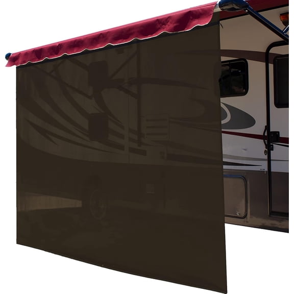 Shade - RV Awning Shade Screen - Zipper Sun Screen Installs in Seconds - Solar Mesh Blocks 87% of Sunlight - The Original Camper Sunscreen Shade for Awnings - 10' x 6' - Brown