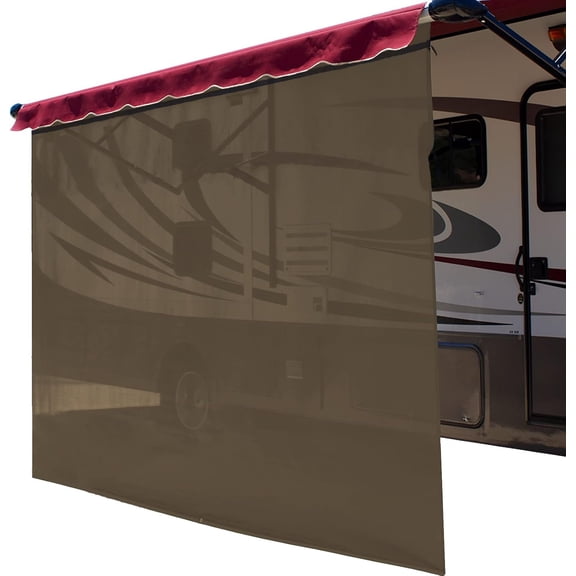 Shade - RV Awning Shade Screen - Zipper Sun Screen Installs in Seconds - Solar Mesh Blocks 87% of Sunlight - The Original Camper Sunscreen Shade for Awnings - 10' x 6' - Tan