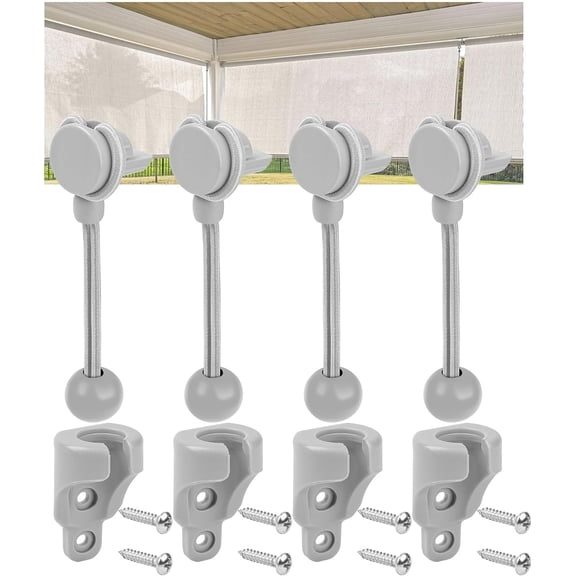 Shade Replacement Parts Sun Shade Tie Down New Model for Coolaroo Replacement Part Coolaroo Outdoor Roller Blinds(Bungee and End Cap Kit,2set,Riverstone)