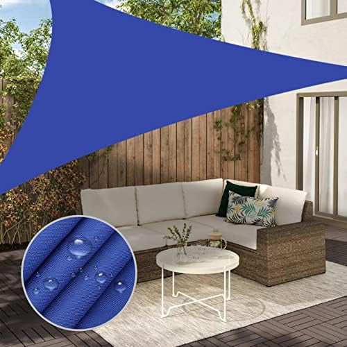 Shade Sail, 12'x 12' x 12' Sun Shade Sail Triangle Waterproof for Patio Yard Deck Pergola Outdoor Sun Sail Shade 98% UV Block Sunshade Blue Color$$Garden & Patio