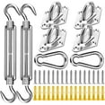 thumbnail image 1 of Shade Sail Hardware, 6 Inch 304 Marine Grade Stainless Steel Sun Shade Hardware Kit for Triangle/Rectangle/Square Sun Shade Sails Installation (40 PCS) B, 1 of 5